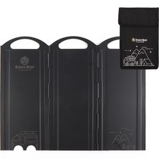 Breeze Moon 8片式折疊爐頭擋風板 M 30cm + 收納袋套組, 摩登黑, 1套