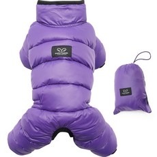 퍼피엔젤 강아지 여아용 AIR 3 패딩 오버롤 OW554, 631 PURPLE, 1개