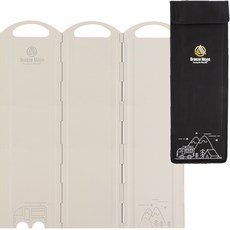 Breeze Moon 8片式折疊瓦斯爐防風板 XL 60cm + 收納袋套組, 奶油色 + 米色, 1套