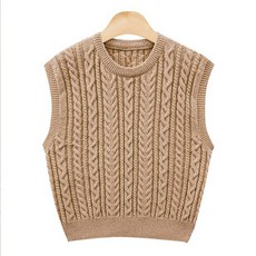 KnitNJean 女款麻花圓領Riafol針織背心