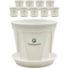 Gardenit 原創控根盆 + 盆托組合, 白色, 10個