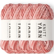 Knitt 蜂蜜天鵝絨織線 100g, 06粉色, 4個