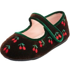 Bimbo Bimba 女童迷你櫻桃刺繡瑪莉珍鞋