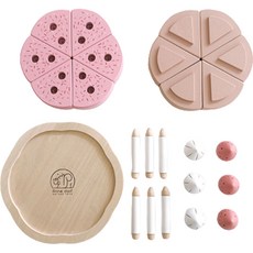 anne dorf 原木生日蛋糕積木 31件, 混合色