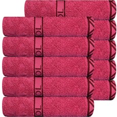 松月毛巾 Ari 高級棉 洗臉巾 140g 30支精梳棉, 酒紅色, 10個