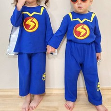 閃電超人兒童日常長袖上下裝 + 披風套組