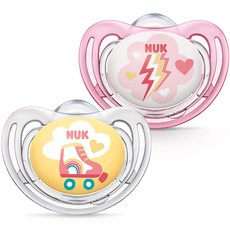 NUK 女寶寶用Freestyle安撫奶嘴2入組, 粉紅色, S1(0~6個月), 1套