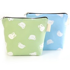 semoms 小兔熊毛巾收納袋 2件組, 綠色, 藍色