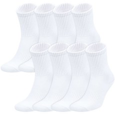 SintaSocks 男性超值組氣墊中筒襪8雙入, 白色