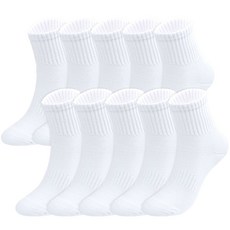 SintaSocks 女款基本中筒運動襪 10雙, 白色