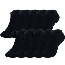 신다삭스 여성용 베이직 스니커즈 스포츠 양말 10켤레, 블랙, 1세트