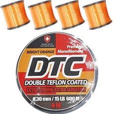 MONCROSS SWITZERLAND DTC 單絲線 尼龍線 路亞 遠投 海釣 淡水 鰻魚 散裝 釣魚線 600m 5入, 亮橘色, 5個