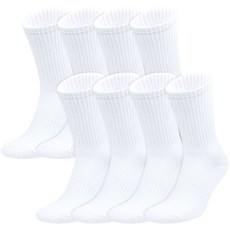 SintaSocks 男性用基本款加厚長筒運動襪8雙組, 白色