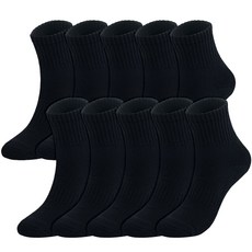 SintaSocks 女款超值包中筒運動襪10雙, 黑色