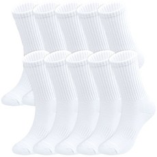 SintaSocks 女款超值包中筒運動襪10雙組, 白色