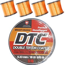 몽크로스 DTC 모노라인 나일론줄 루어 원투 바다 민물 장어 벌크 낚시줄 600m 5p, BRIGHT ORANGE, 5개