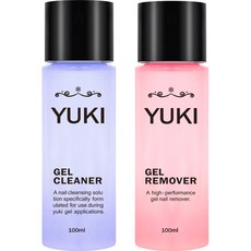 YUKI 凝膠清潔液 100ml + 凝膠卸甲液 100ml 套組, 1個