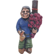 喬治亞室內擺飾手工陶瓷酒瓶 TY23 P 葡萄園農夫, P-葡萄人, 1個