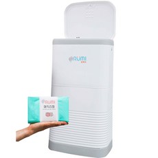 ORUMI 一鍵式尿布垃圾桶 + 神奇補充袋組合, 16L, 白色(垃圾桶)