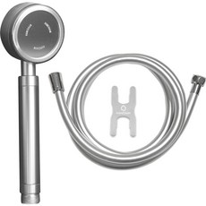 HOMEDAUM TheSSEN鋁合金渦輪增壓H6蓮蓬頭+防纏繞淋浴軟管2m+扳手組, 銀色, 1組