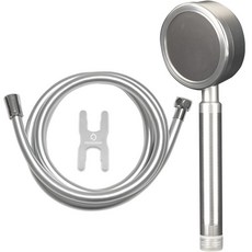 HOMEDAUM TheSSEN鋁合金渦輪增壓H8蓮蓬頭+防纏繞淋浴軟管2m+扳手組, 銀色, 1組