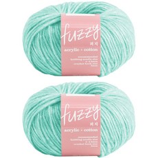 Yarna Fuzzy 棉質亞克力針織線, 2個, 04 翡翠綠