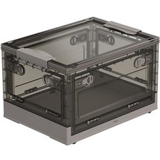 mooas 5面開放型透明折疊露營生活箱 20L, 棕褐色, 1個