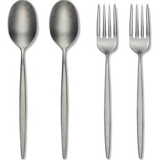 dalper Cosmos 茶匙 + 點心叉組 復古銀, 茶匙 2入 + 點心叉 2入, 1套