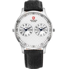 MONCROSS SWITZERLAND 男士雙時區皮革手錶 42mm MS17110M