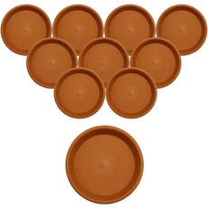 플라스틱 동그라미 화분 받침대, 황토색, 10개