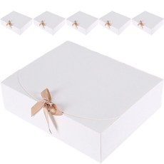 新日家庭烘焙超市 緞帶塔盒 大, 6個, 白色