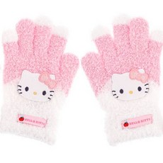 Hello Kitty 凱蒂貓 童款Hello Kitty布貼羽毛紗手套 MGHKG60030