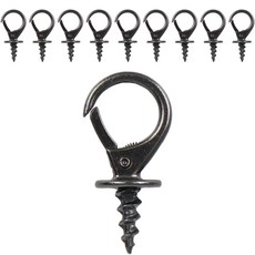 ALLGORR 石膏板易掛鉤鎖定型掛鉤 黑色, 10個