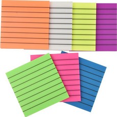 MURA DESK 透明防水彩色線條便利貼 50張 x 7款組合, 橘色 + 白色 + 黃色 + 紫色 + 綠色 + 粉紅色 + 藍色, 1套