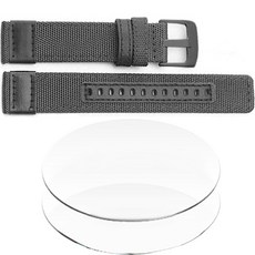 디씨네트워크 스마트워치 아웃도어 스트랩 + 워치 강화유리 2p 세트, 블랙(스트랩)