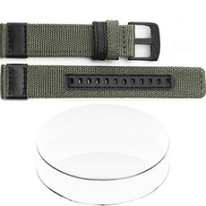 디씨네트워크 스마트워치 아웃도어 스트랩 + 워치 강화유리 2p 세트, 카키(스트랩)