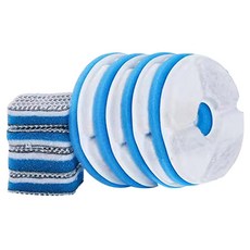 딩동펫 반려동물 슬라이드 스텐 투명 정수기 전용 필터 원형 + 사각 세트, 4세트