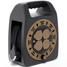 LUGBOX 附蓋型4孔電線捲盤 LUG-G15MP, 20m, 黑色, 1個