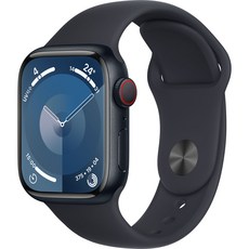 Apple 애플워치 9 GPS+Cellular, 41mm, 알루미늄, 미드나이트 / 미드나이트 스포츠 밴드, M/L