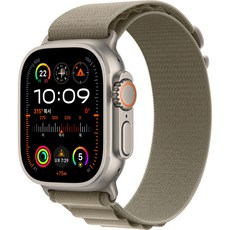 Apple 애플워치 Ultra 2 티타늄 알파인 루프, 올리브, Large, 49mm, GPS+Cellular, 올리브(밴드)