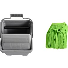 Clean Mate 滑動式小型擰乾器 + 高級超細纖維綠色拖把布套組, 1套