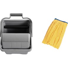 Clean Mate 滑動刮刀 小型+輕便抹布拖把 黃色組, 1組, 黃色