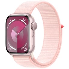 Apple 애플워치 9 GPS, 핑크(애플워치), 라이트 핑크(밴드), 41mm, 핑크 / 라이트 핑크 스포츠 루프, Loop