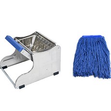 Clean Mate 不鏽鋼鐵腳刮水器+高級棉藍色抹布 450g組, 1組, 藍色