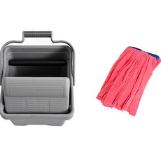 Clean Mate 滑動式小型擰乾器 + 輕便拖把布粉紅套組, 1套