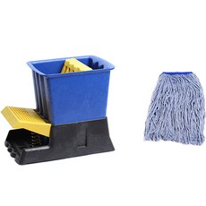 Clean Mate Shubal脫水機+高級青色麻布拖把組, 1組