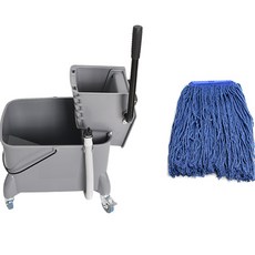 Clean Mate 大型灰色拖把脫水器 + 棉紗拖把組, 1套, 灰色