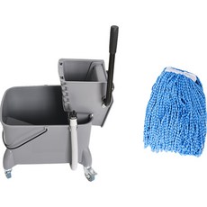 Clean Mate 大型灰色拖把脫水器 + 超細纖維雷鬼型拖把組, 1套