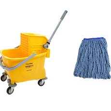 Clean Mate 麻婆拖把脫水器 大型+一般清掃拖把 340g組, 1組, Yellow