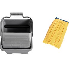 Clean Mate 滑動式擰乾桶 大型 + 輕便拖把 黃色組合, 1套